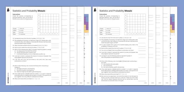 algebra 2 probability and statistics worksheet