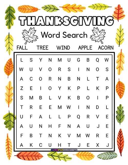free thanksgiving printable worksheets