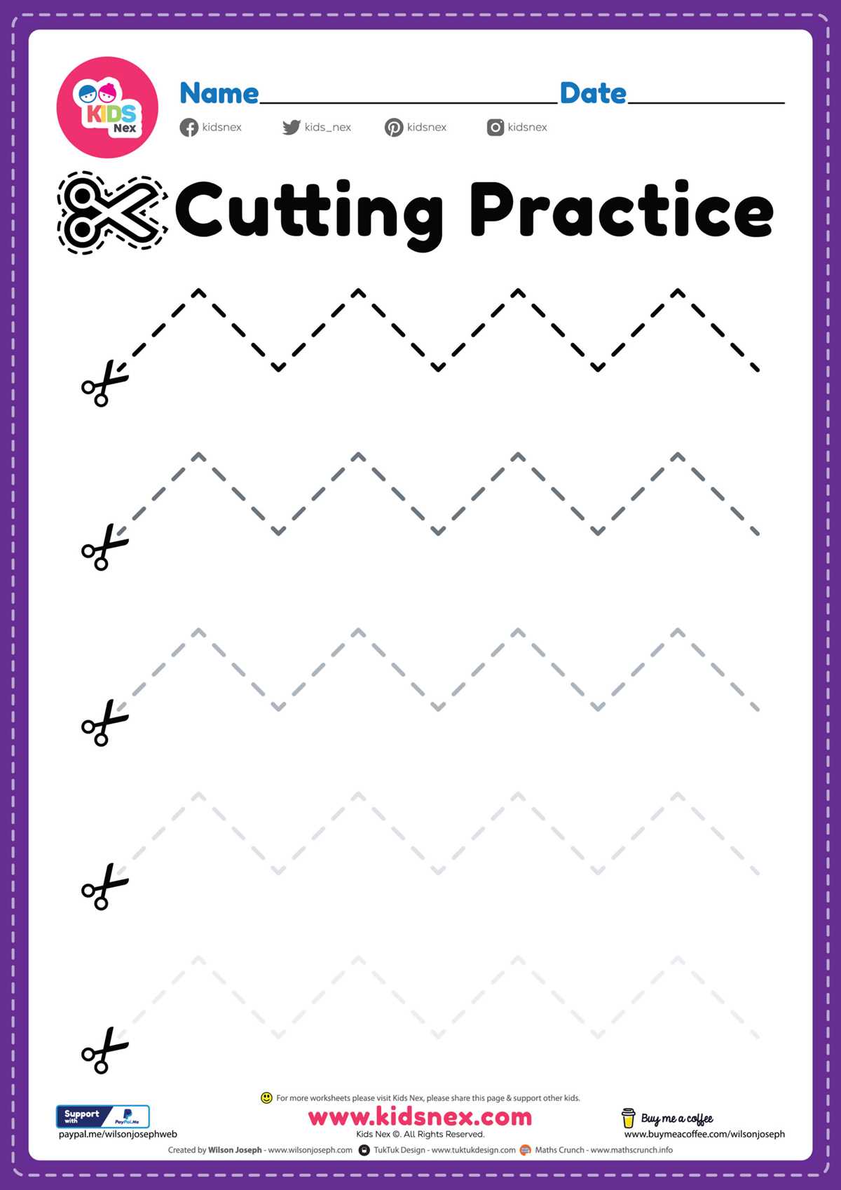 cutting lines worksheet