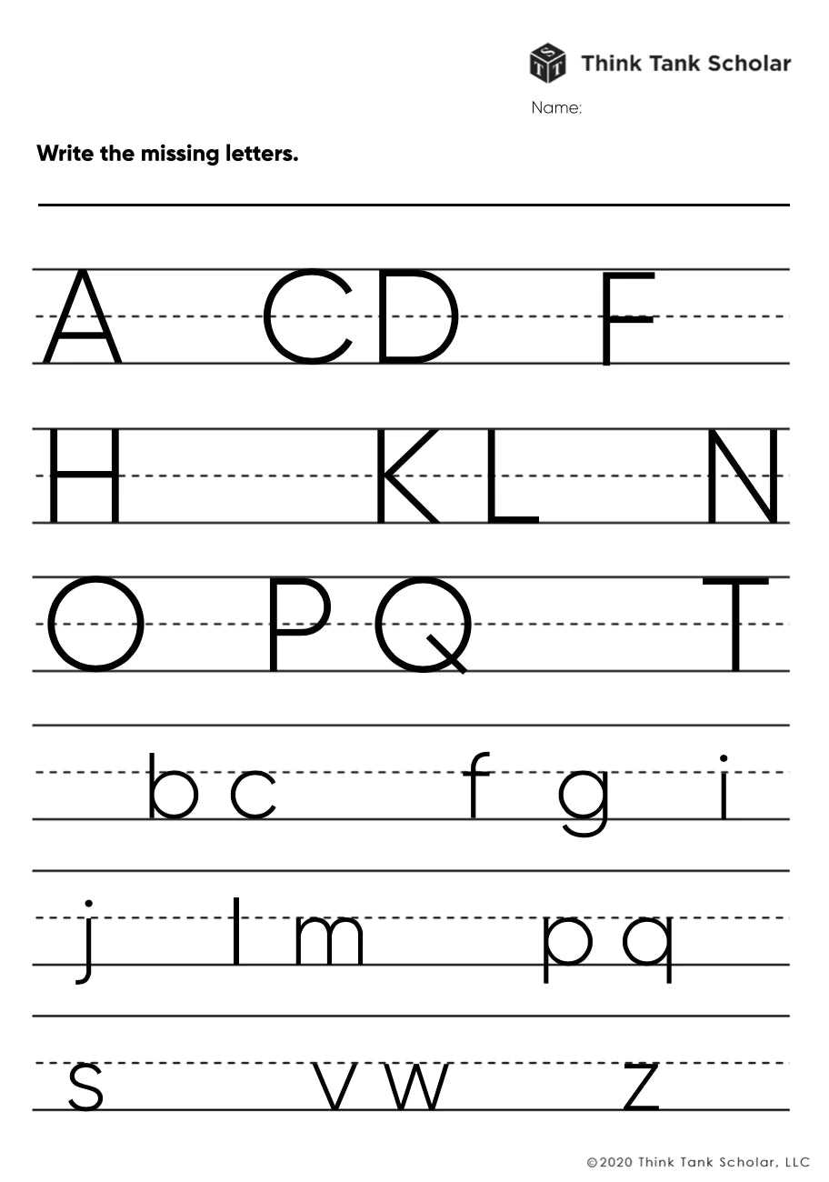 free kindergarten worksheets to print