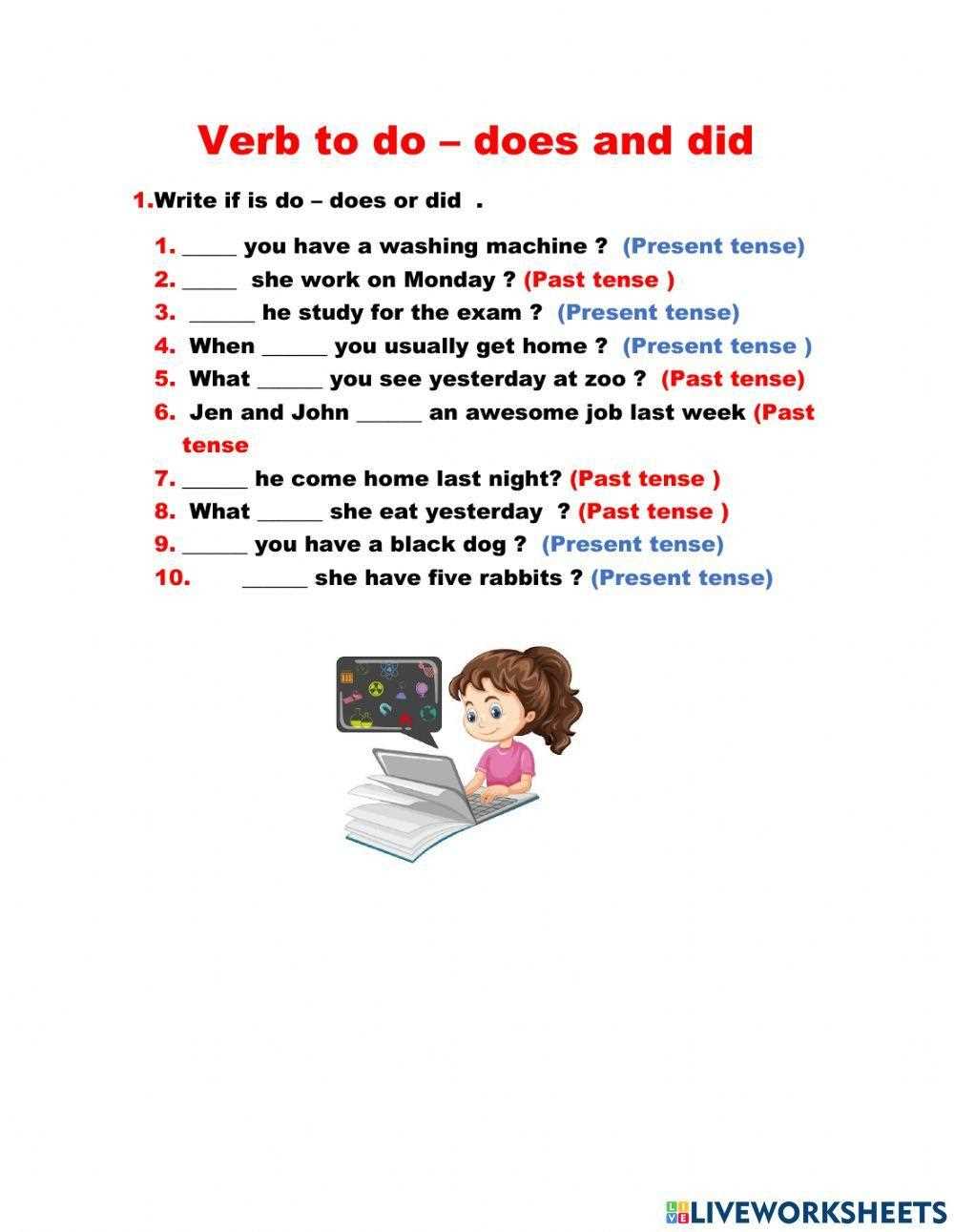 do does did rules worksheet