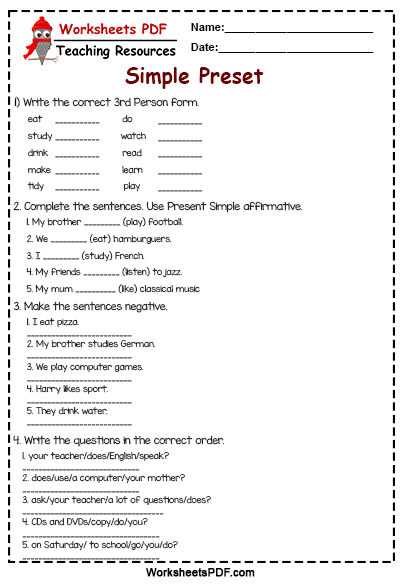 do or does questions worksheet