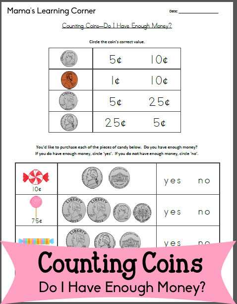 do you have enough money worksheets free