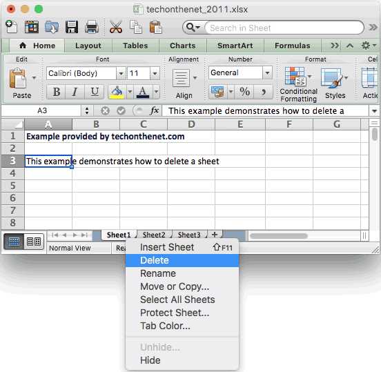 delete worksheet in excel shortcut