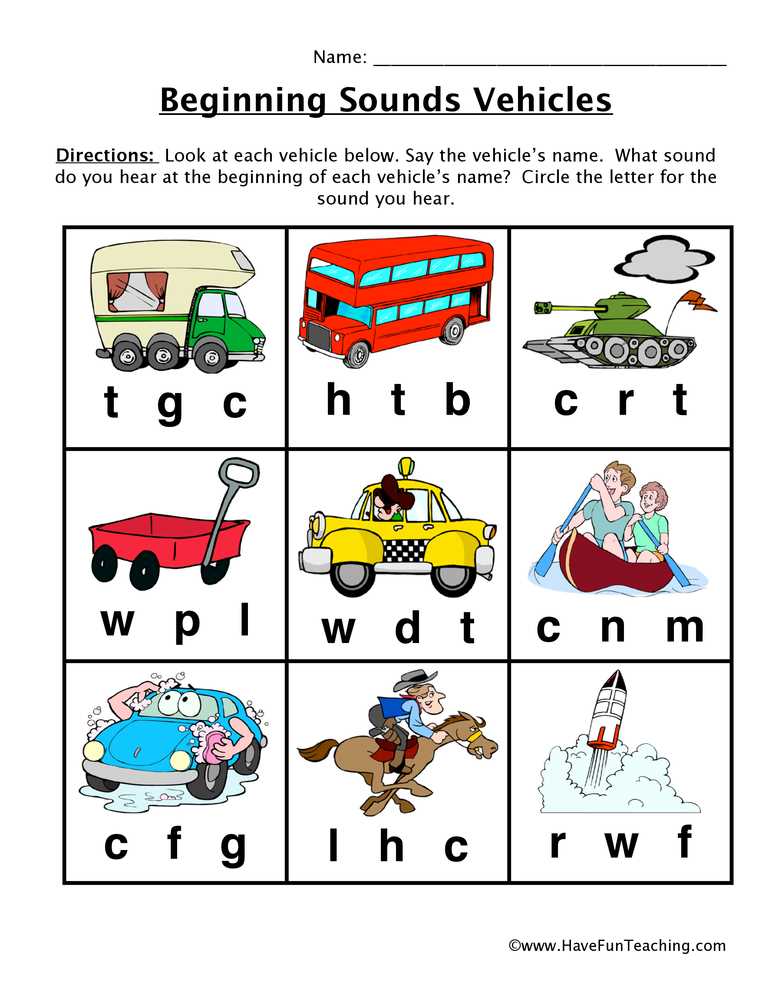 beginning sound worksheet for kindergarten