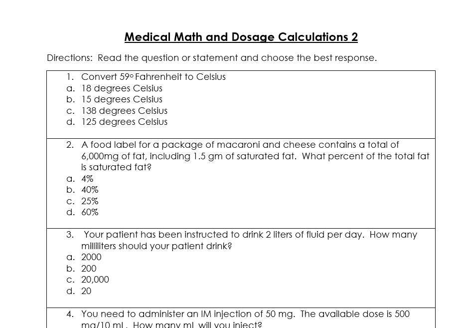 dosage calculation practice worksheets