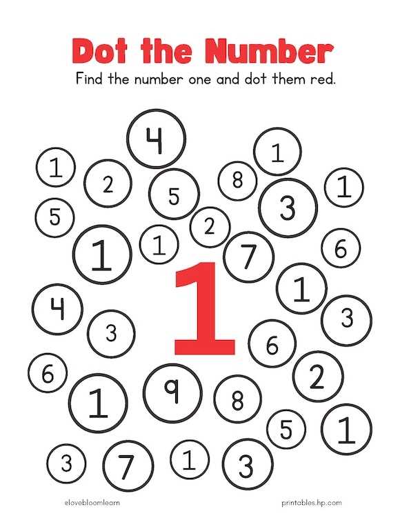 dot counting worksheets