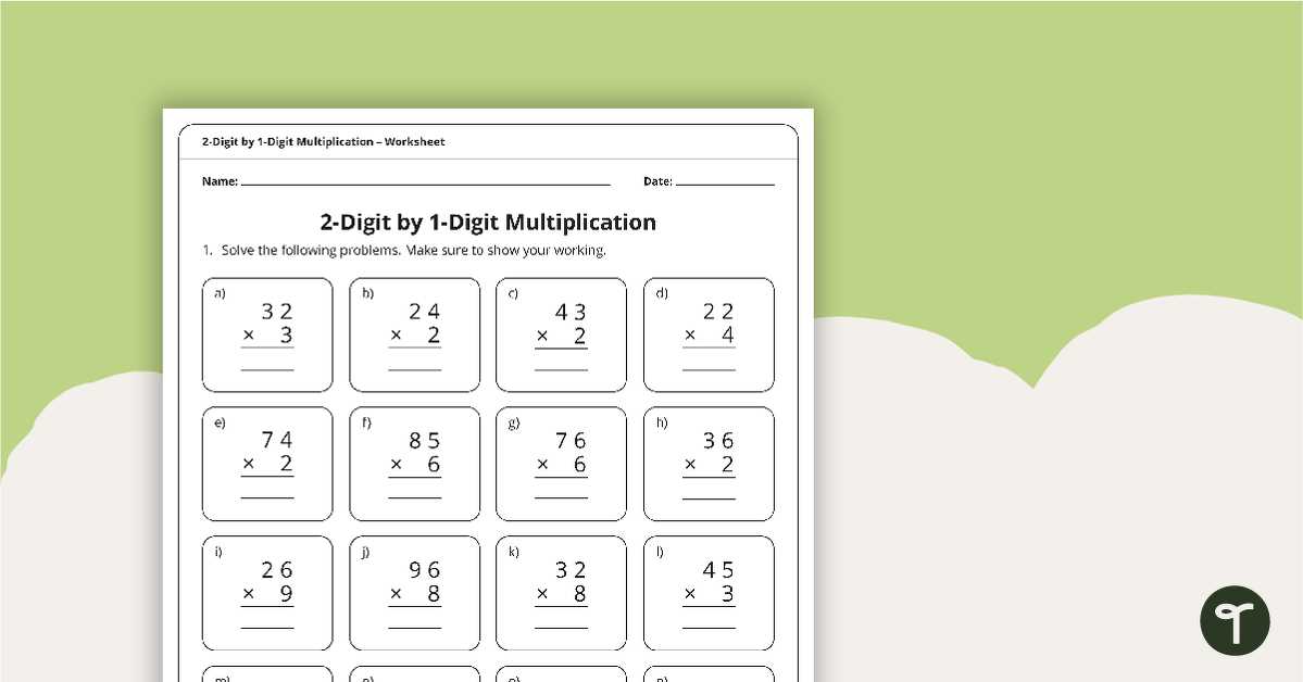 double digit multiplication worksheets