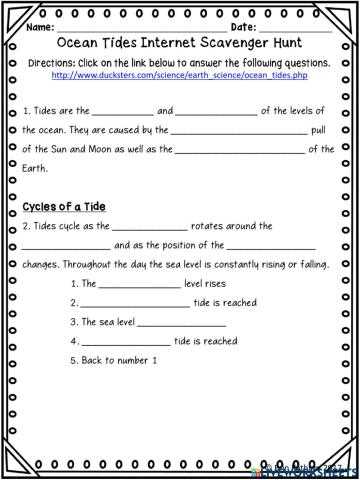 earth science tides worksheet earth science tides worksheet