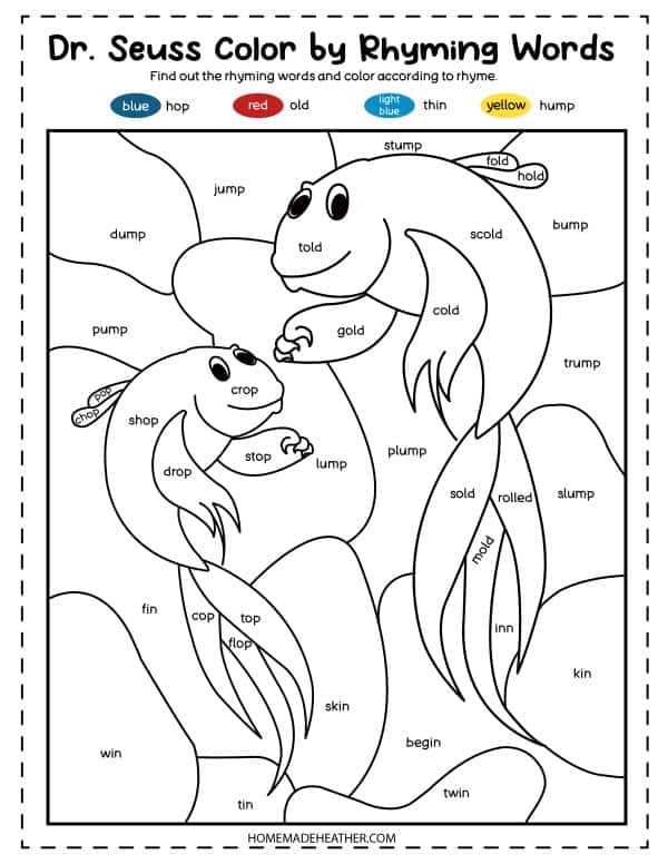 dr seuss rhyming worksheet