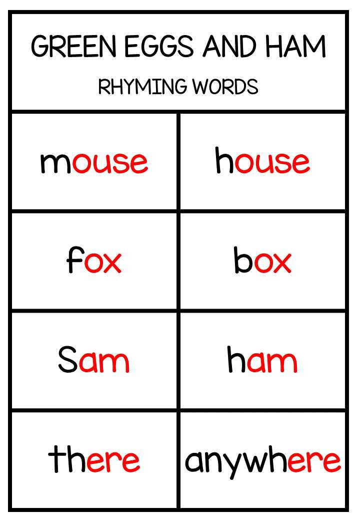 dr seuss rhyming worksheet