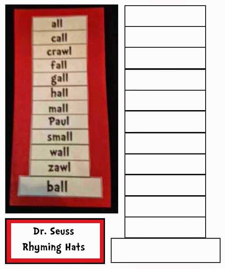 dr seuss rhyming worksheet