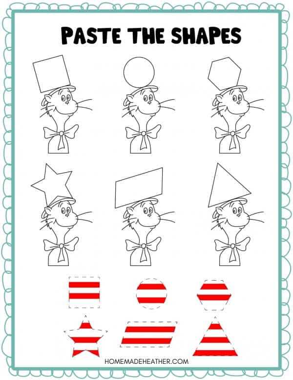 dr seuss worksheets pre k