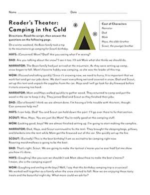 drama worksheets elementary