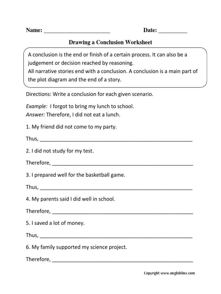 drawing conclusions in science worksheets