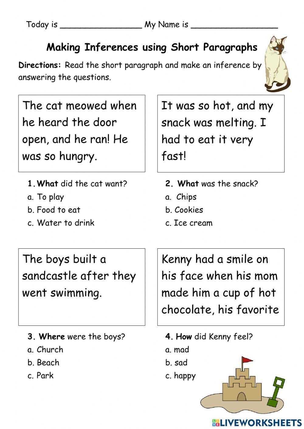 drawing inferences worksheet