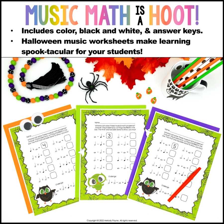 music and math worksheets