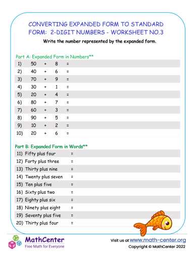 numbers in expanded form worksheets