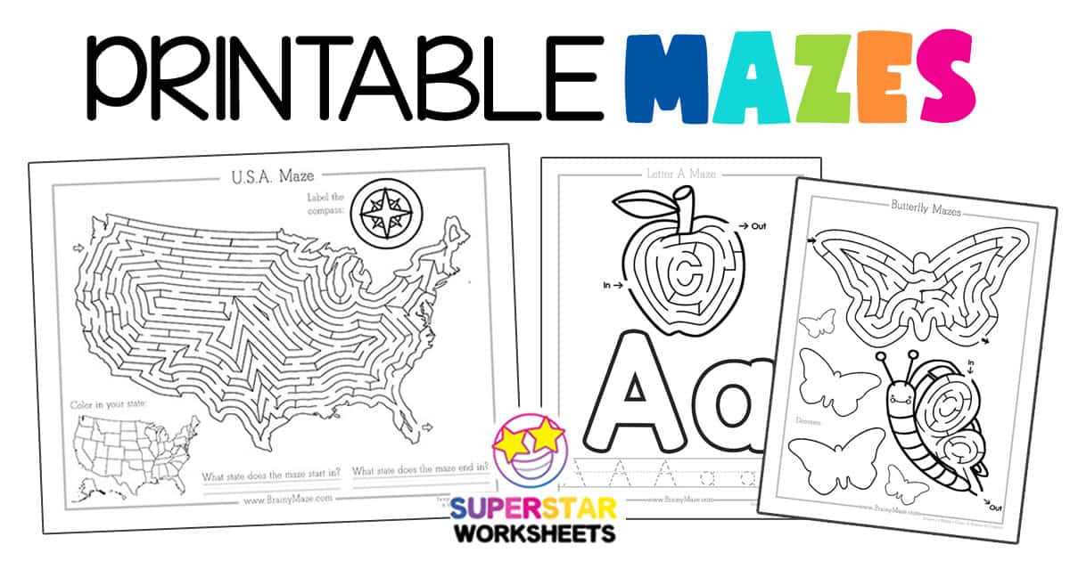 maze worksheets for kindergarten