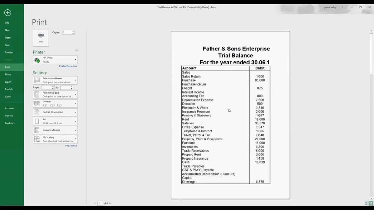 set up the selected worksheets to print on one page