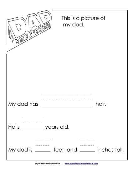 fathers day worksheets for kids free