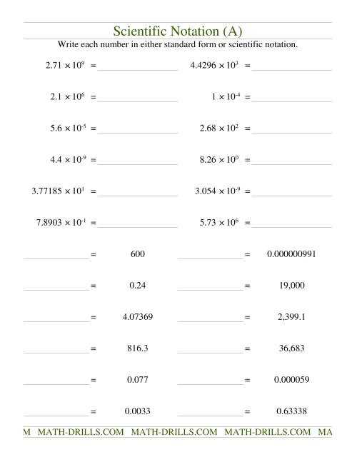 multiplying in scientific notation worksheet