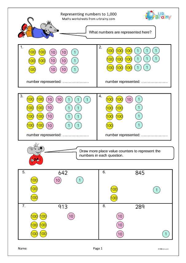 counting numbers to 1000 worksheet