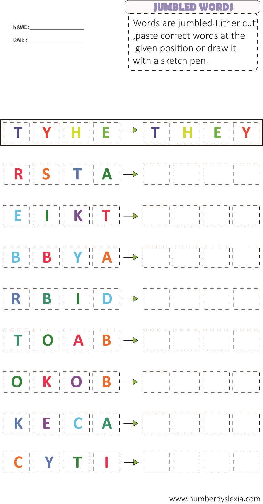 dyscalculia worksheets free