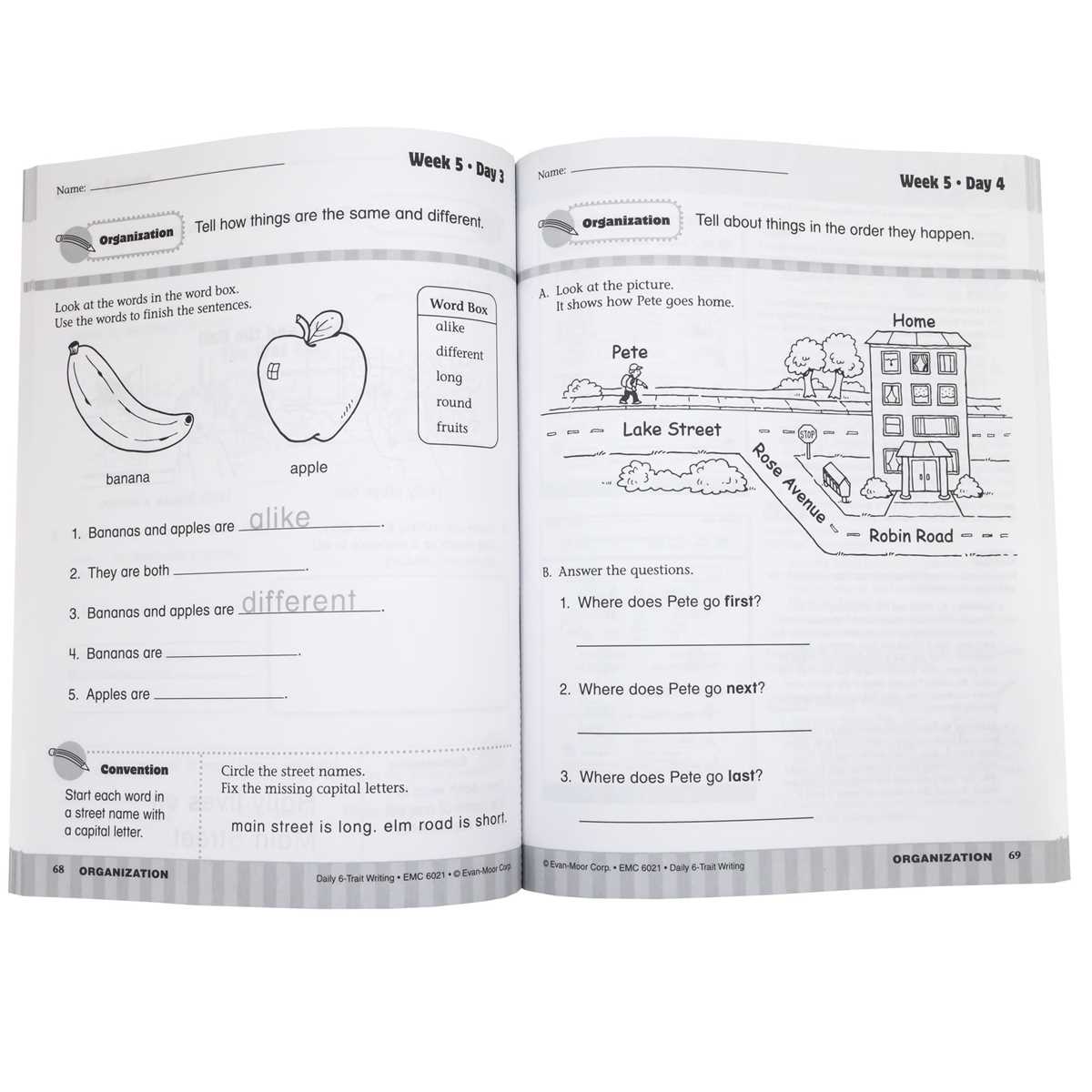 daily 6 trait writing grade 3 te worksheets