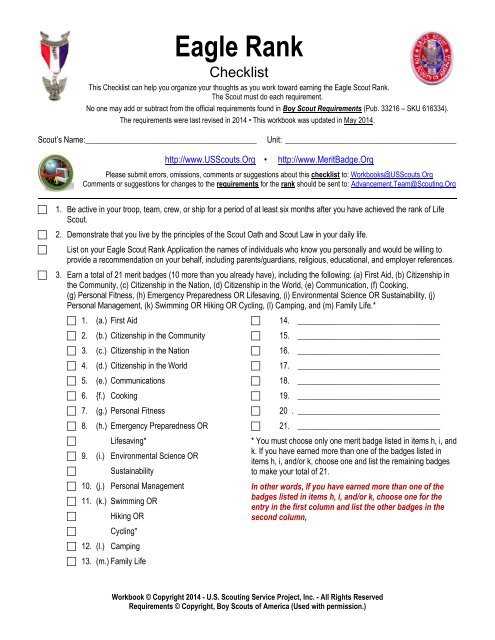 eagle scout project proposal worksheet
