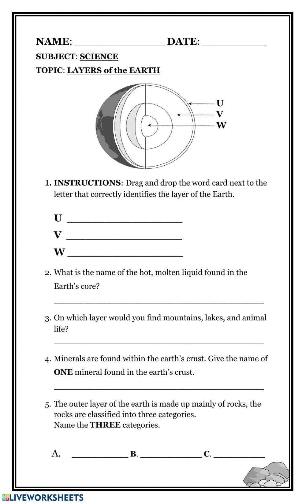 earth revealed worksheets