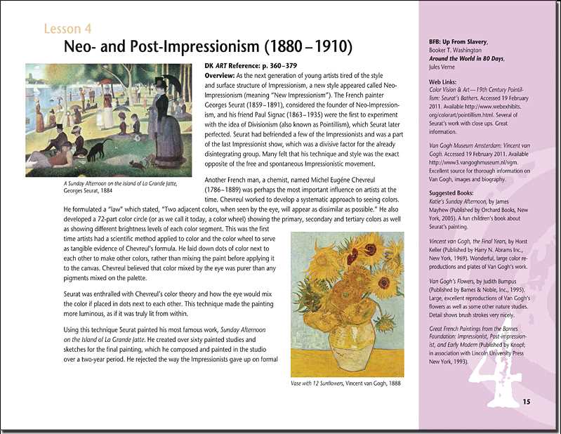 art history worksheets