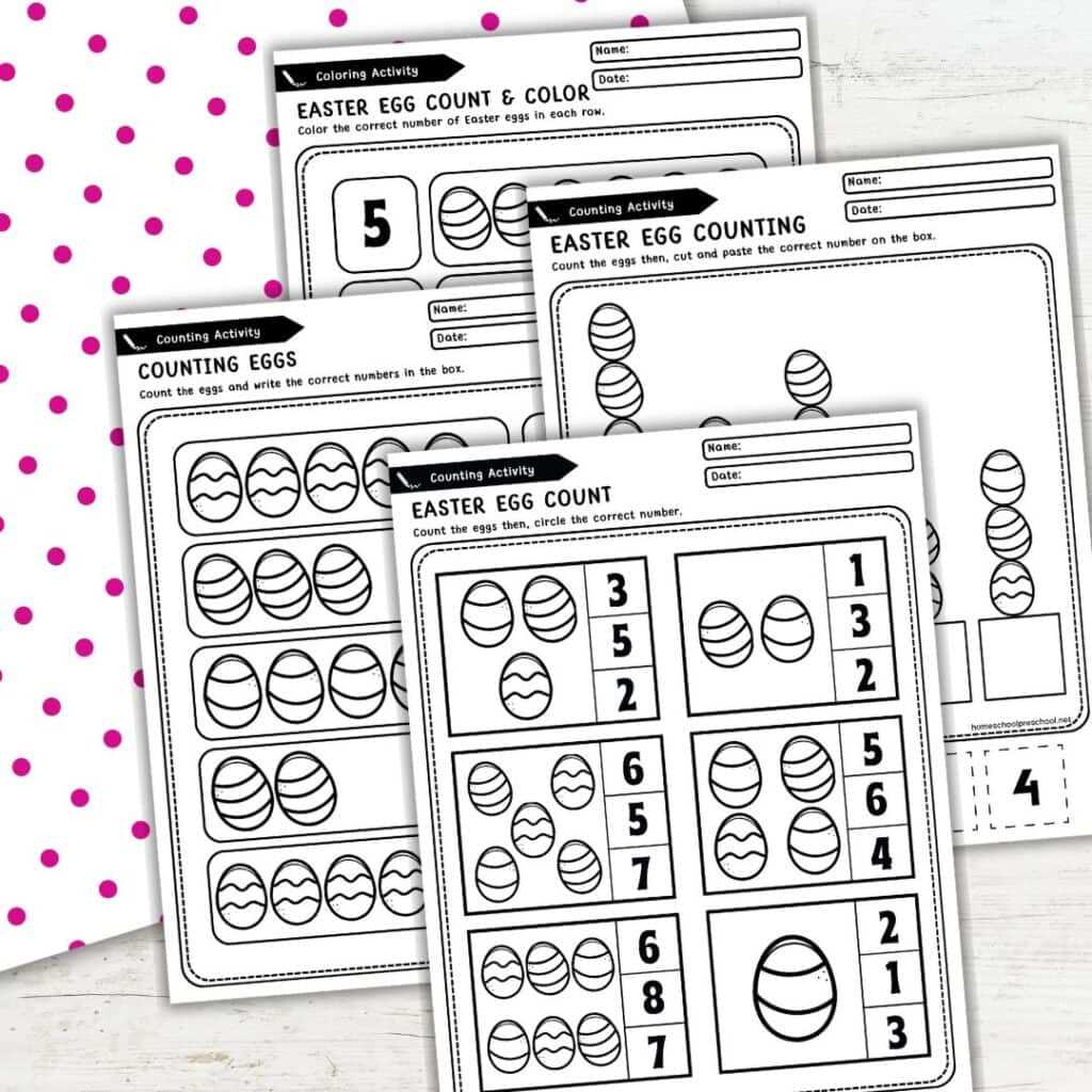 easter counting worksheets