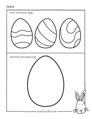 easter egg worksheets kindergarten