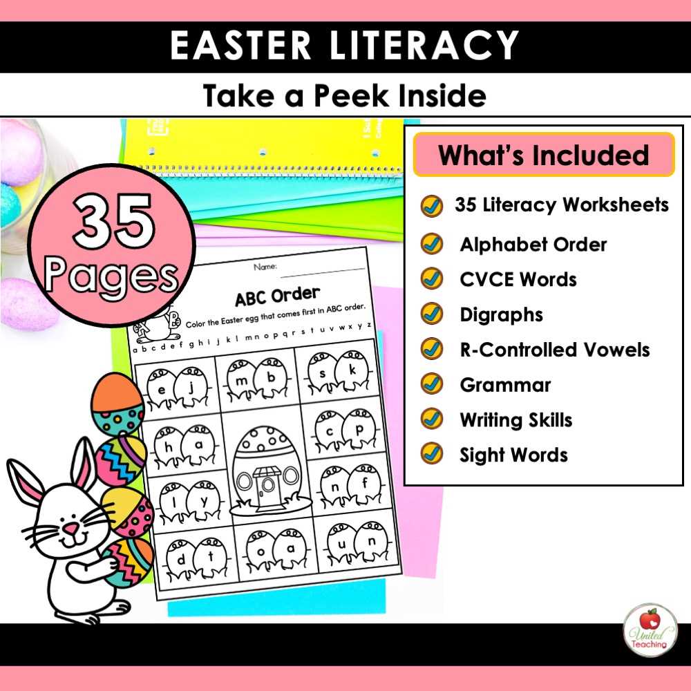 easter literacy worksheets
