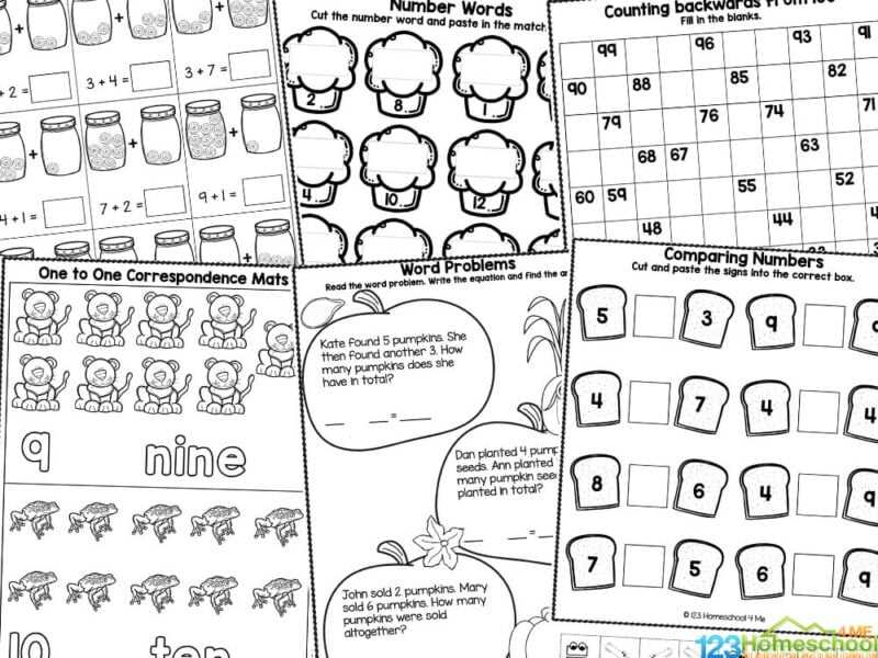 easy math worksheets for pre k
