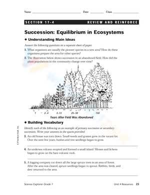 ecological succession practice worksheet