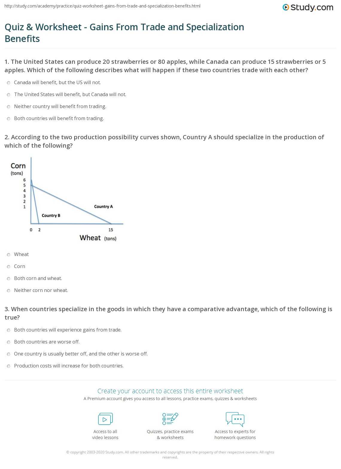 economics comparative advantage worksheet economics comparative advantage worksheet