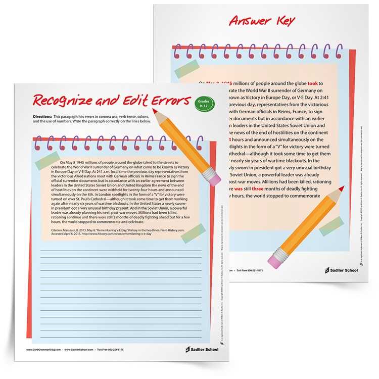 edit the paragraph worksheet