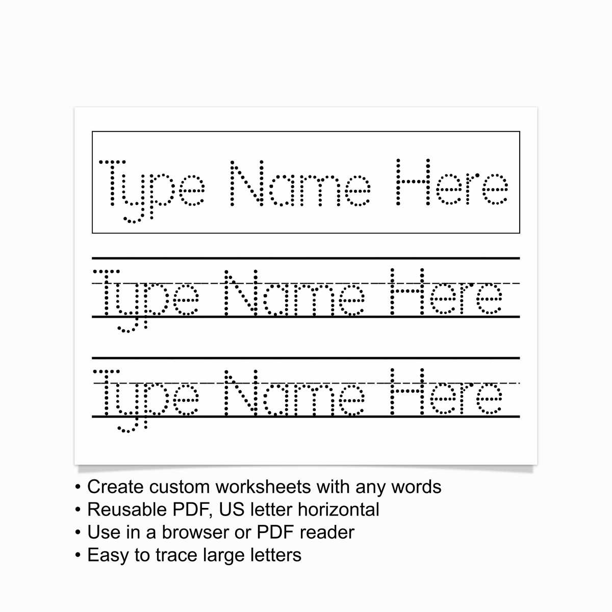 editable name worksheets tracing letters customize
