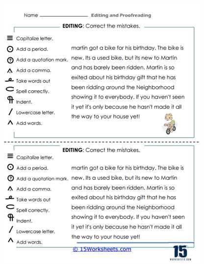 editing english worksheets