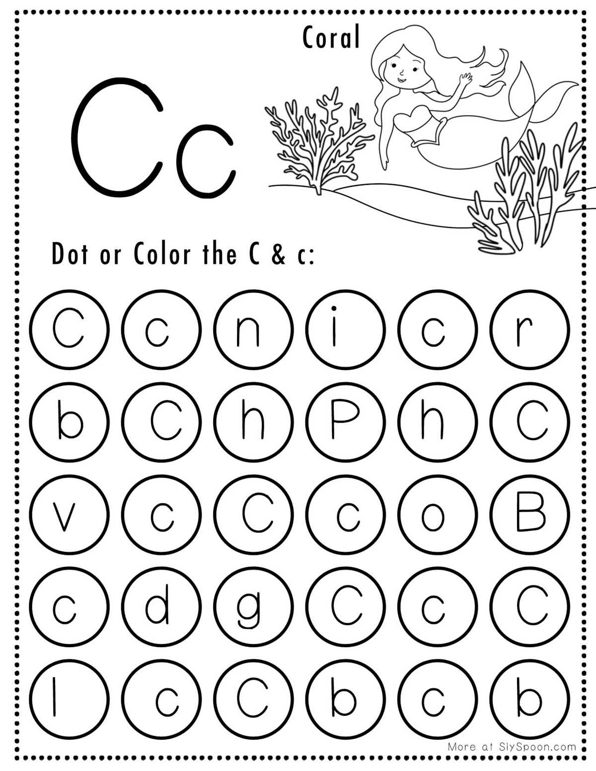 free letter c worksheets