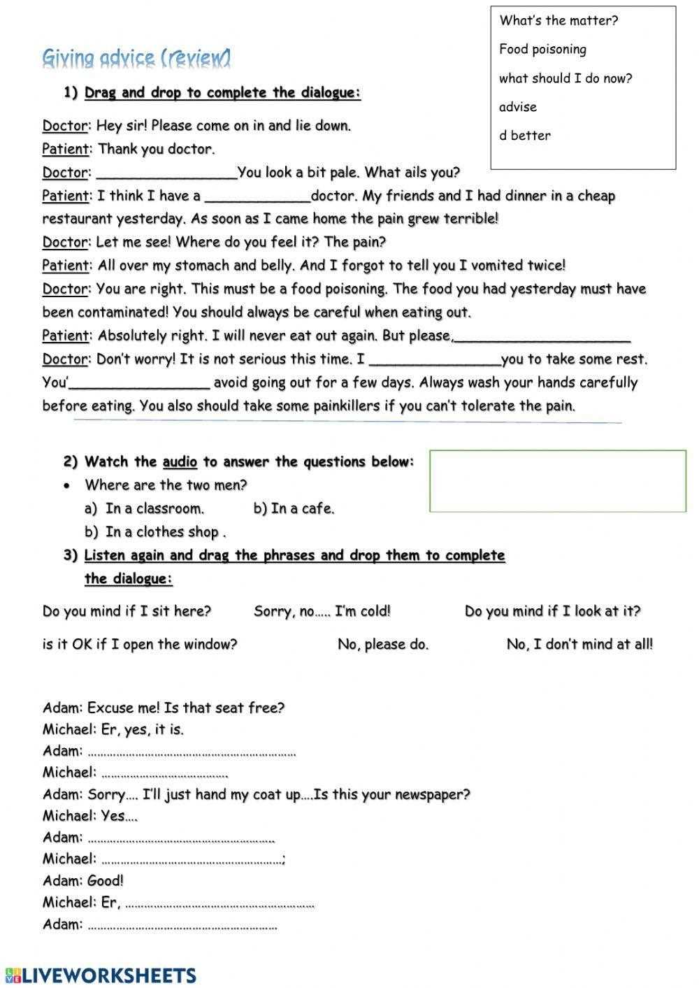 asking and giving permission worksheet