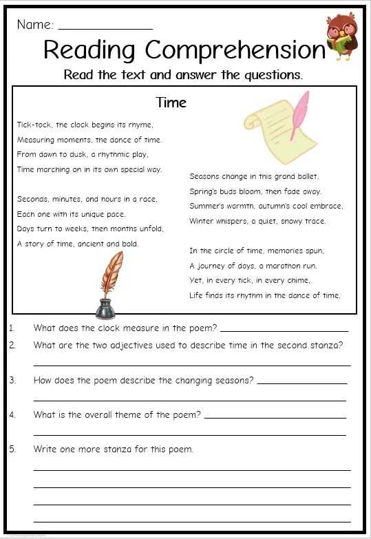 comprehension worksheets year 4 uk