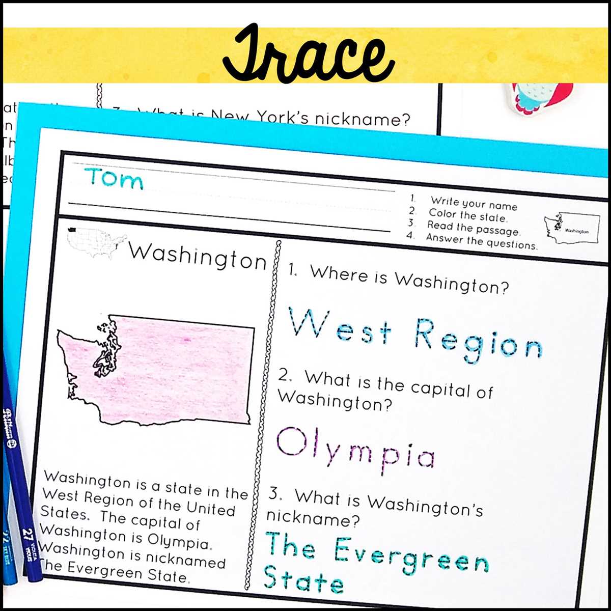 50 state worksheet