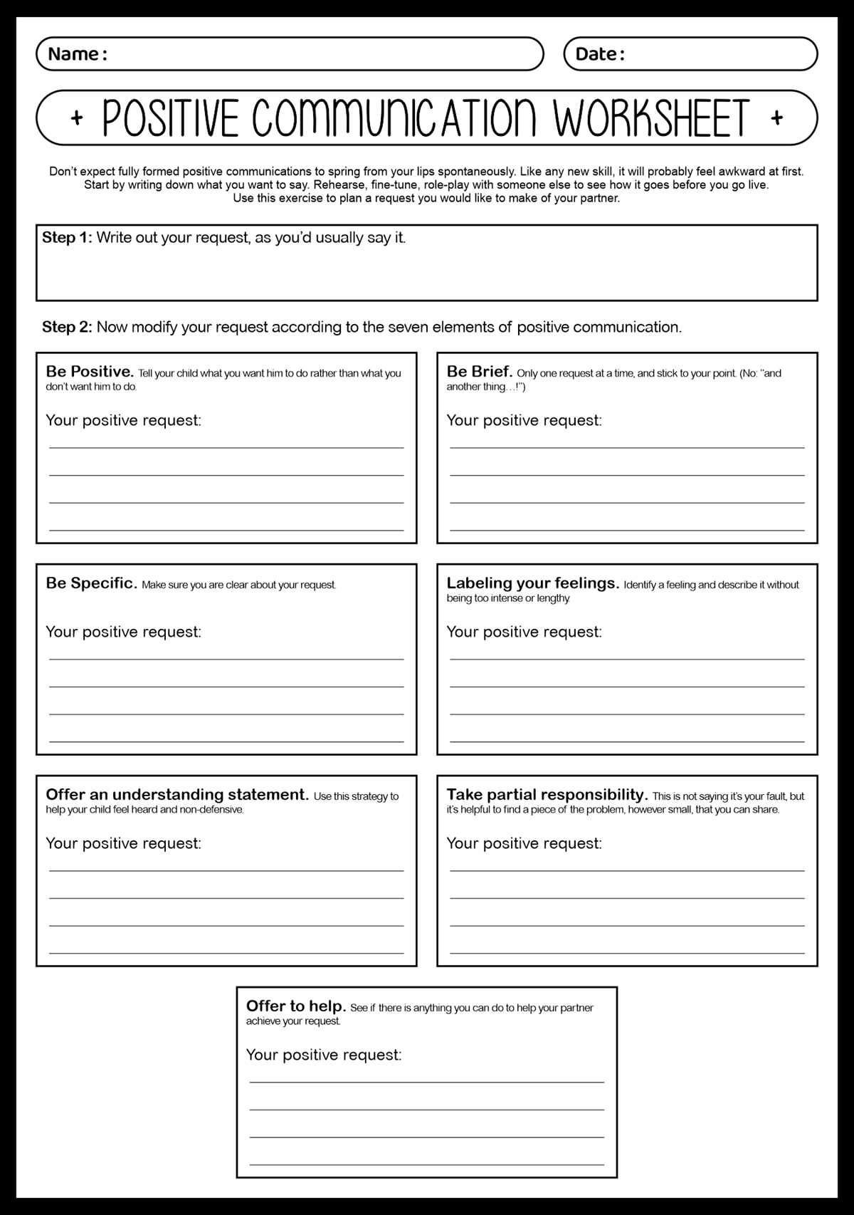 effective communication worksheet