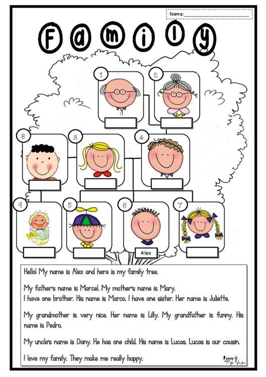 a family tree worksheet