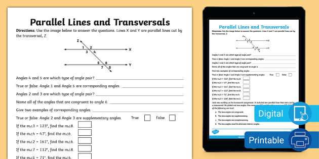 angles and parallel lines worksheet 3 2