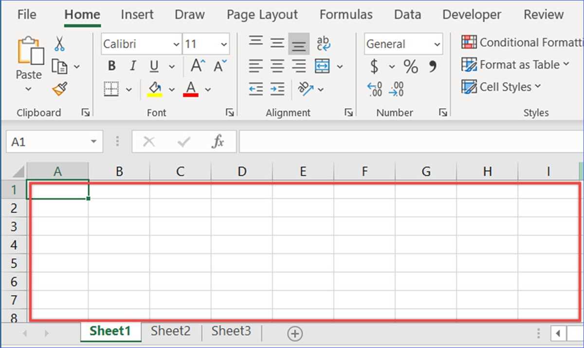 elements of excel worksheet
