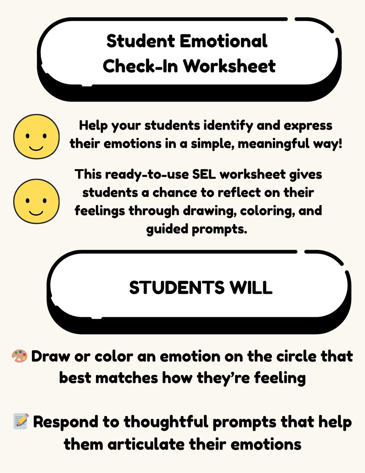 emotional check in worksheet